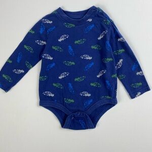Joe Fresh Vintage Car Print Long-Sleeve Bodysuit size 6-12 Months